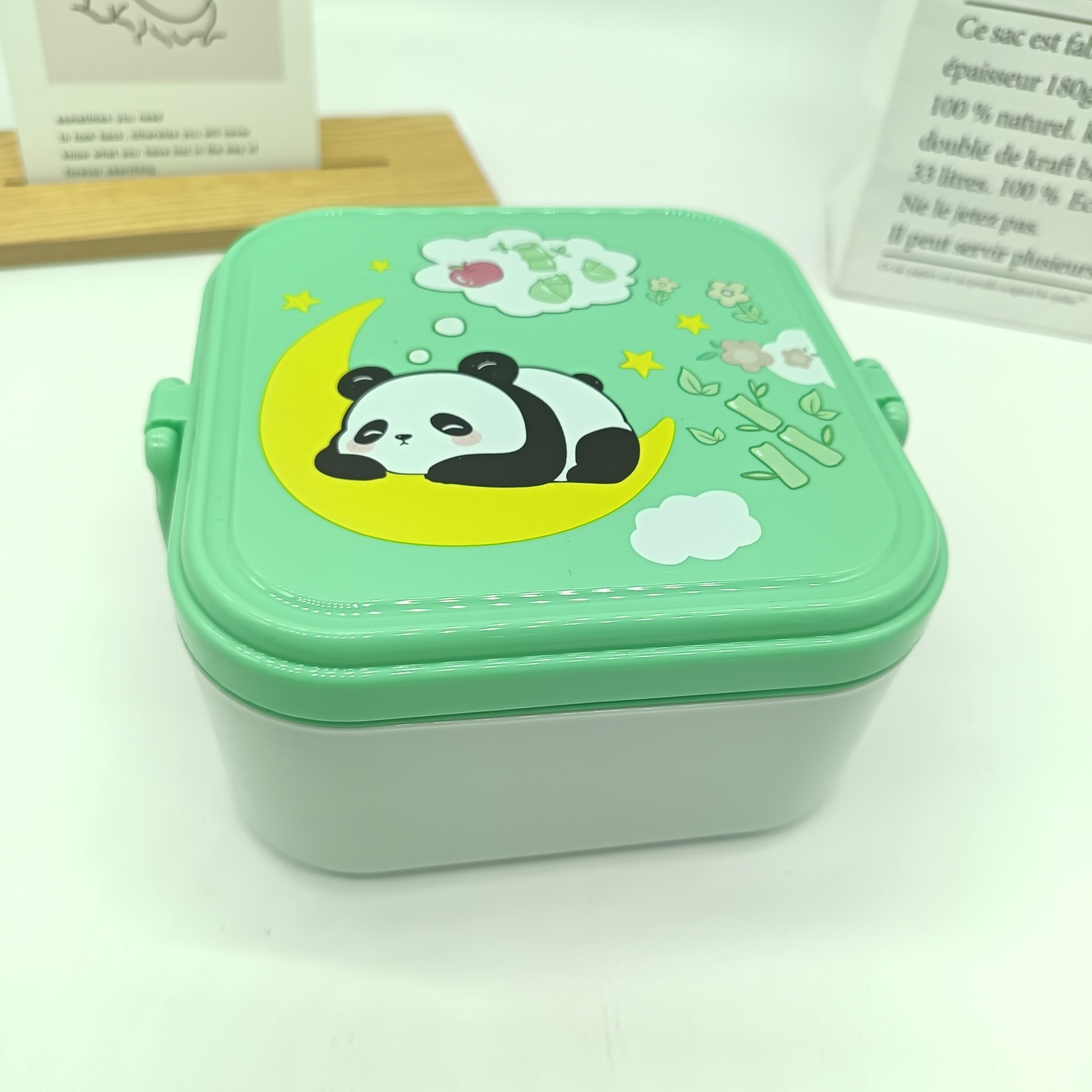 Amazon wholesale cartoon large-capacity double-layer lunch boxes with tableware, student and office worker lunch boxes, children's lunch boxes details Picture