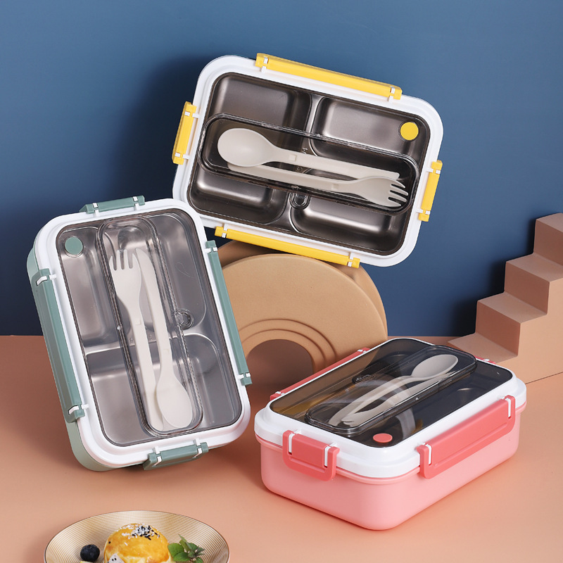 INS网红304不锈钢保温饭盒学生分格午餐盒办公成人便当盒bentobox details Picture
