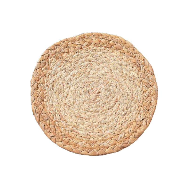 Cross-Border Handmade Straw Woven European Heat Insulation Mat Western Food Non-Slip Thickened Heat Insulation Coaster Bowl Mat Household Round Table Mat Item Picture