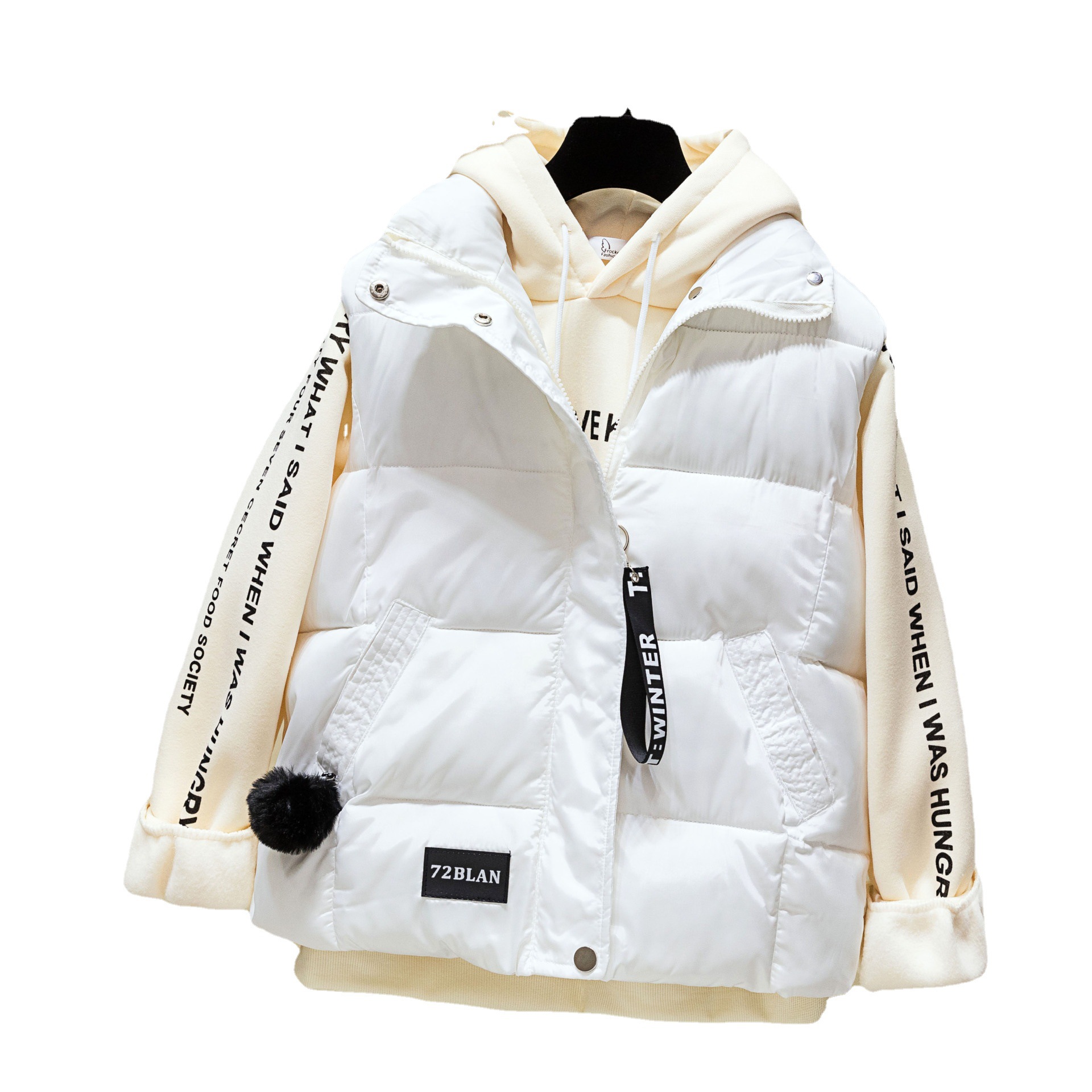 2023 Autumn/winter cotton vest women's short Korean-style women's vest jacket cotton waistcoat, one-piece consignment Item Picture