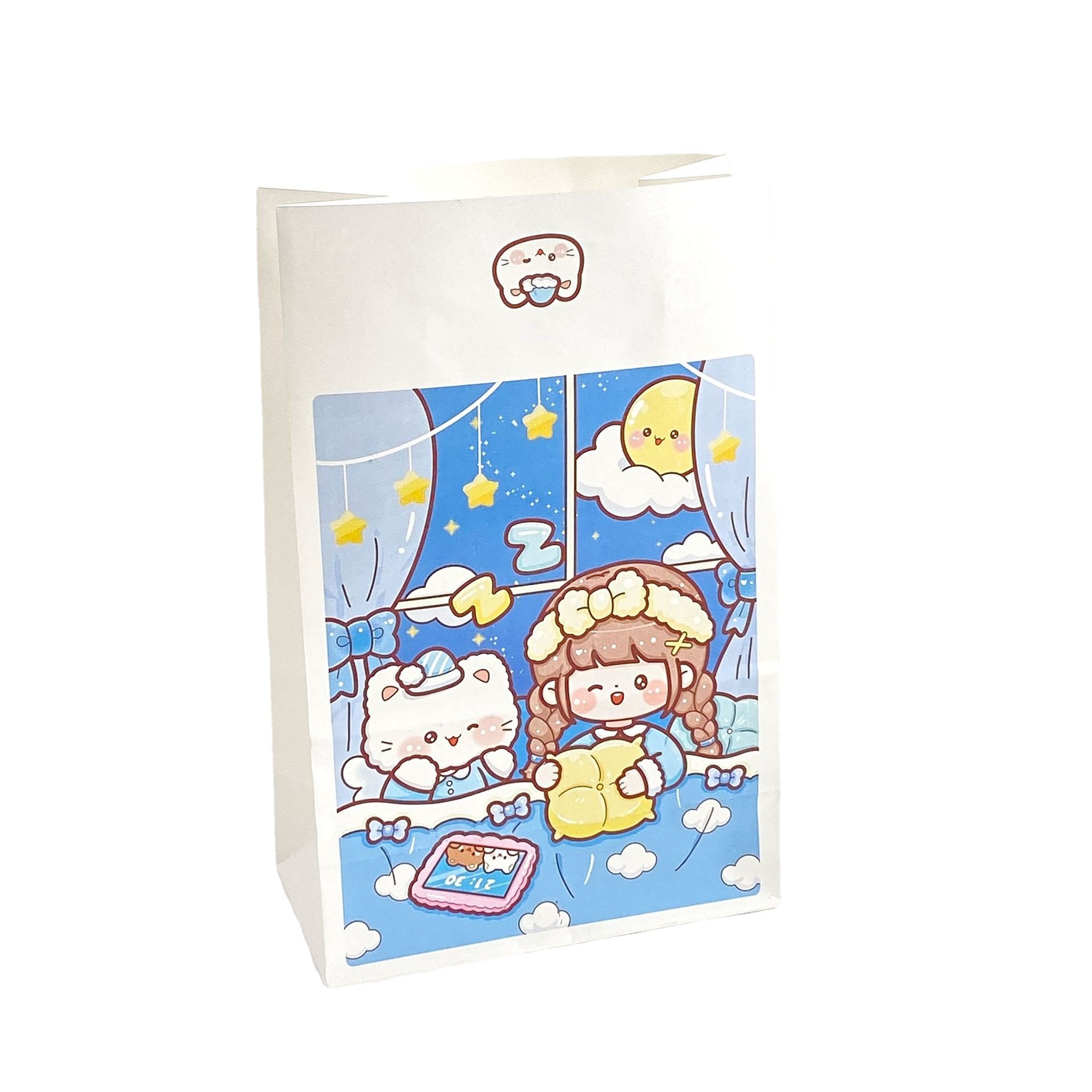 Cartoon Cute Girl Kraft Paper Bag Gift Packaging Festival Gift Bag Birthday Children's Day Packaging Item Picture