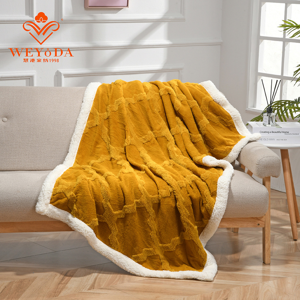Winter Flannel Blanket Nap Air Conditioning Blanket Single Double Double Thick Lamb Blanket Specification drawing
