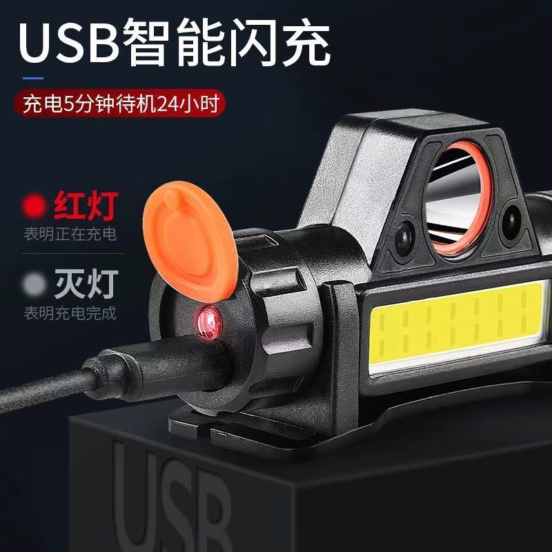 Cross-Border Multi-Functional Usb Interface Charging Endurance Headlight Cob Outdoor Emergency Headlight Mini Specification drawing