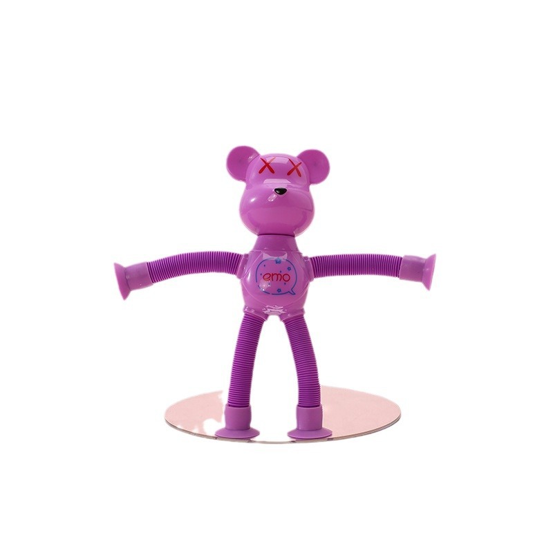 Suction cup Violent bear, versatile luminous cartoon stretchable children's baby intelligence parent-child interactive stretching tube, stress-relieving toy Item Picture