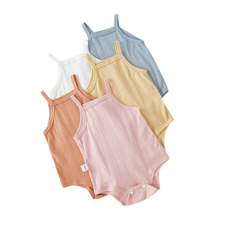 Newborn Baby Fanny Suit Onesie Class A Thin Summer Halter Vest Cotton Butt Suit Triangle Crawl Suit Item Picture