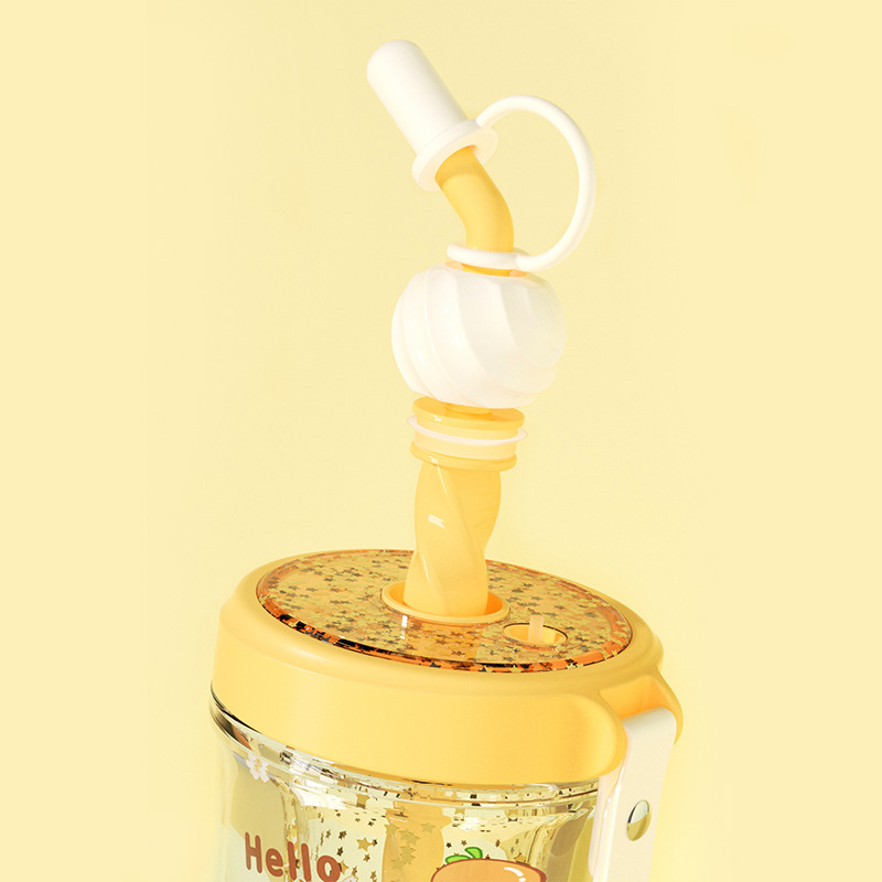 潮流新品双层水杯创意旋风搅拌冰杯可爱ins风塑料吸管杯厂家批发