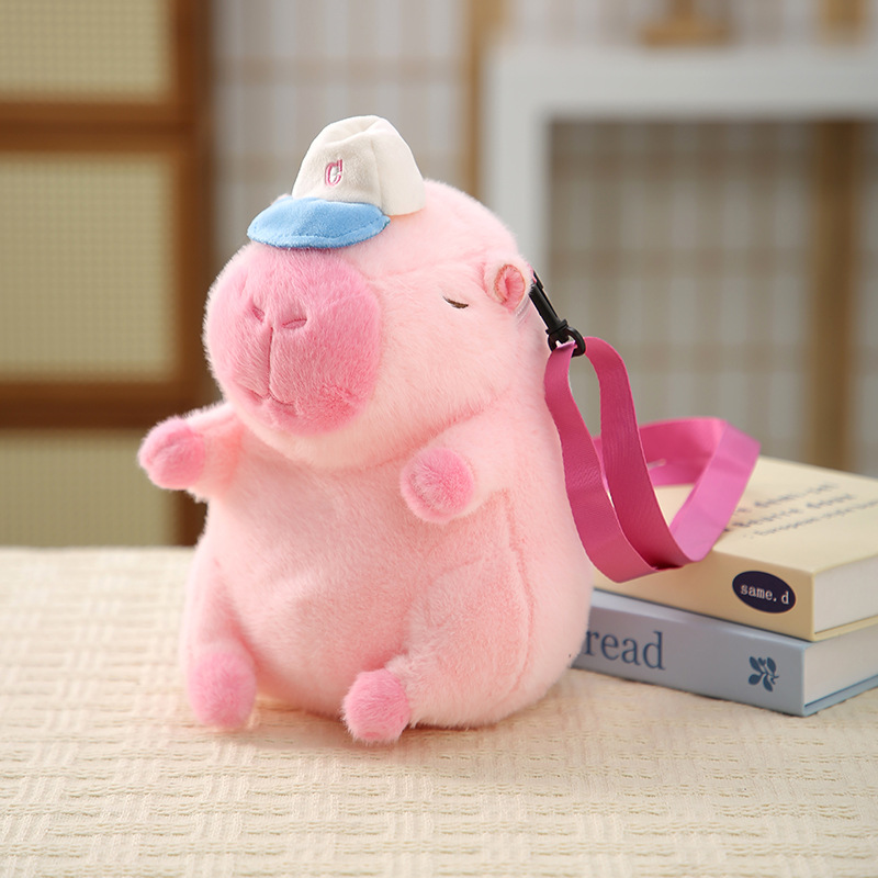 Cute cartoon capybara plush bag, soft and versatile bag, crossbody women's autumn and winter doll bag, plush high-end feel details Picture