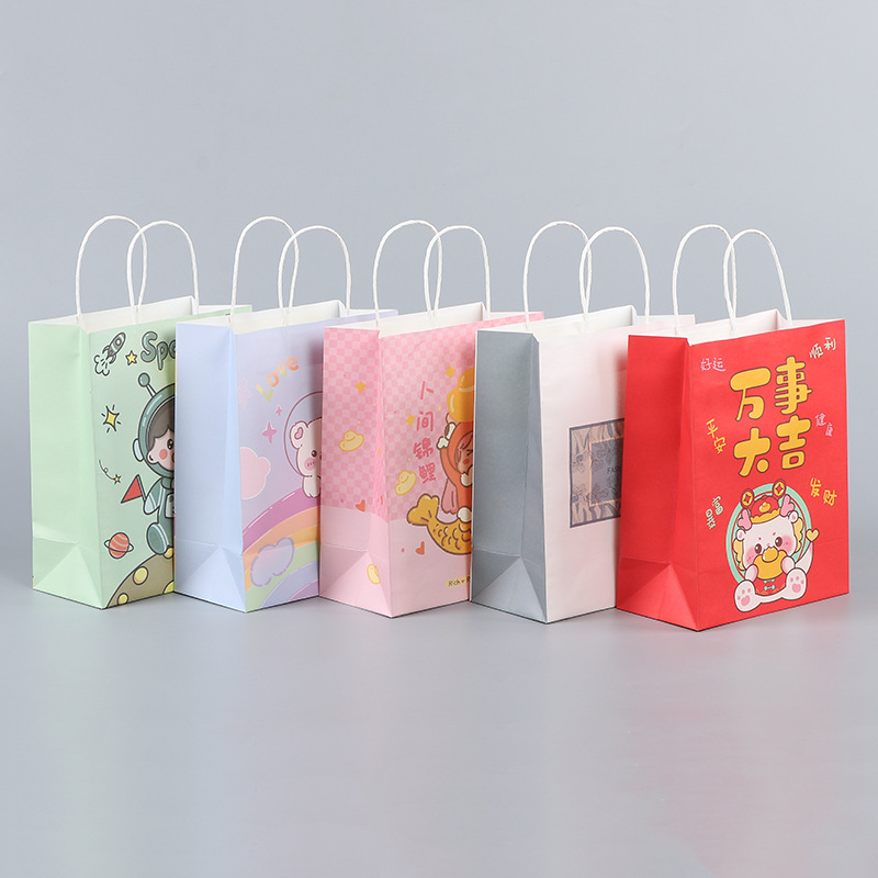 现货批发化妆品饰品服装礼品手提袋承重10斤牛皮纸袋加厚厂家直营详情4