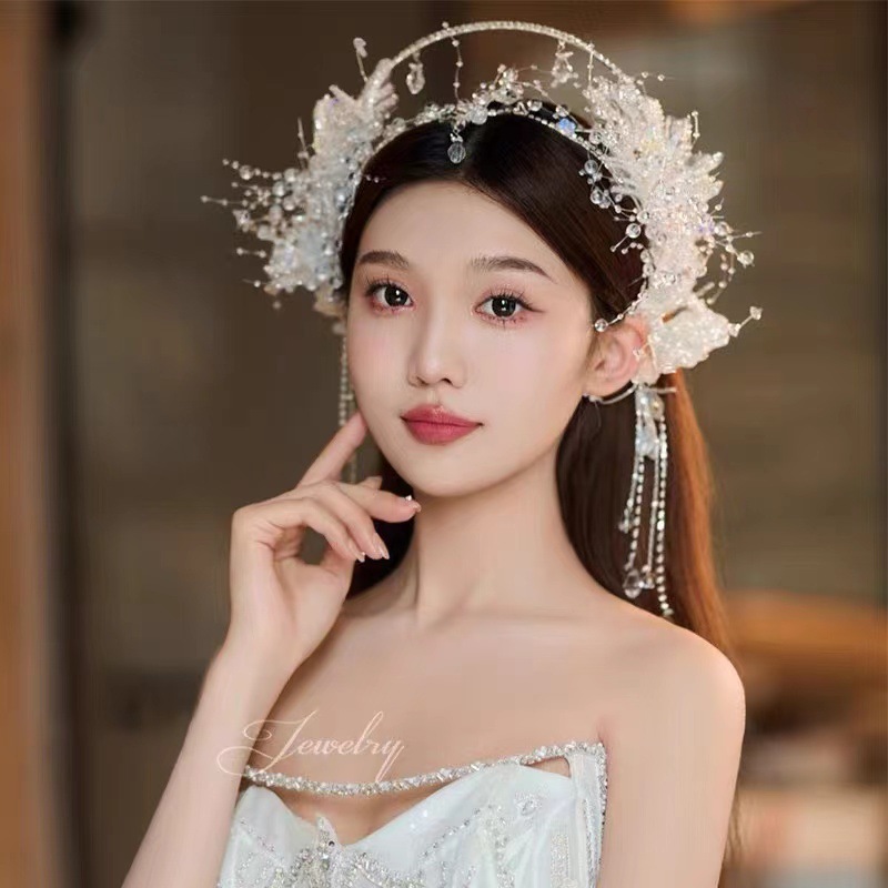 Crown Tiara Set Sparkly Headband Hair Accessories Specification drawing
