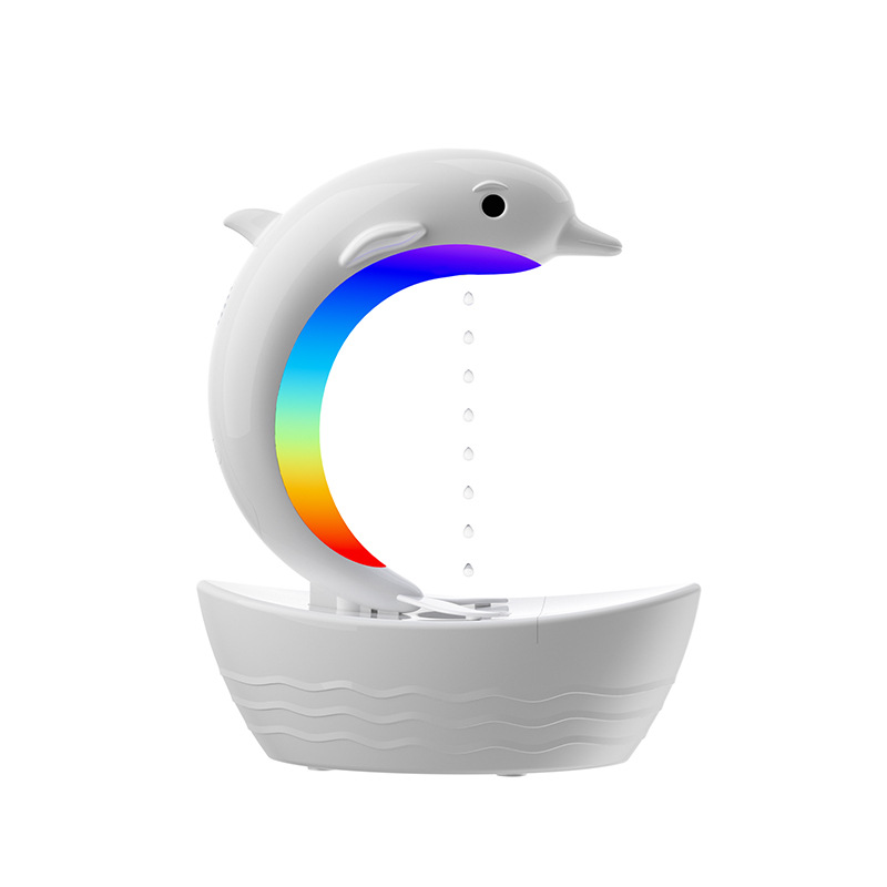New little dolphin anti-gravity humidifier anti-drying nano fine fog atomizer seven color atmosphere light Bluetooth speaker Item Picture