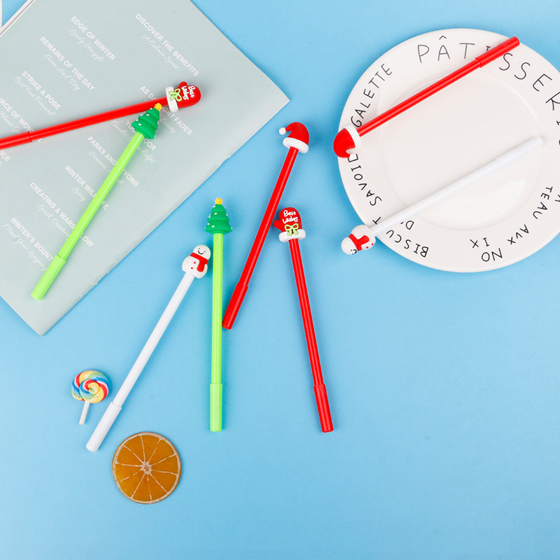Cute Christmas decoration creative stationery gel pens, student exam pens, signature pens, Christmas element gel pens Specification image