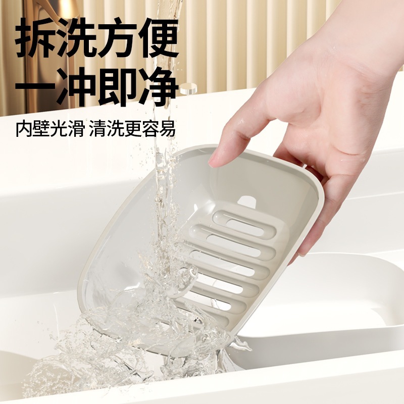 Light luxury double-layer soap box, household bathroom draining storage rack, large soap box, creative laundry soap storage box Specification image