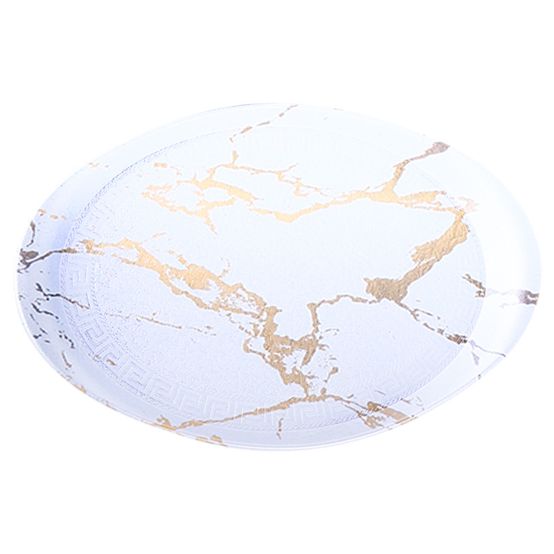 Marble Tray Oval Creative Tea Tray Food Melon Seeds Fruit Tray Plastic Home Hotel Tray Custom Specification drawing