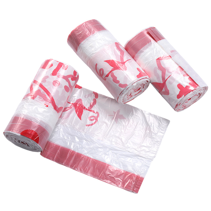 Wholesale plastic bags for household thickened garbage bags, large portable, tear-free, drawstring toilets, kitchens and bathrooms Item Picture