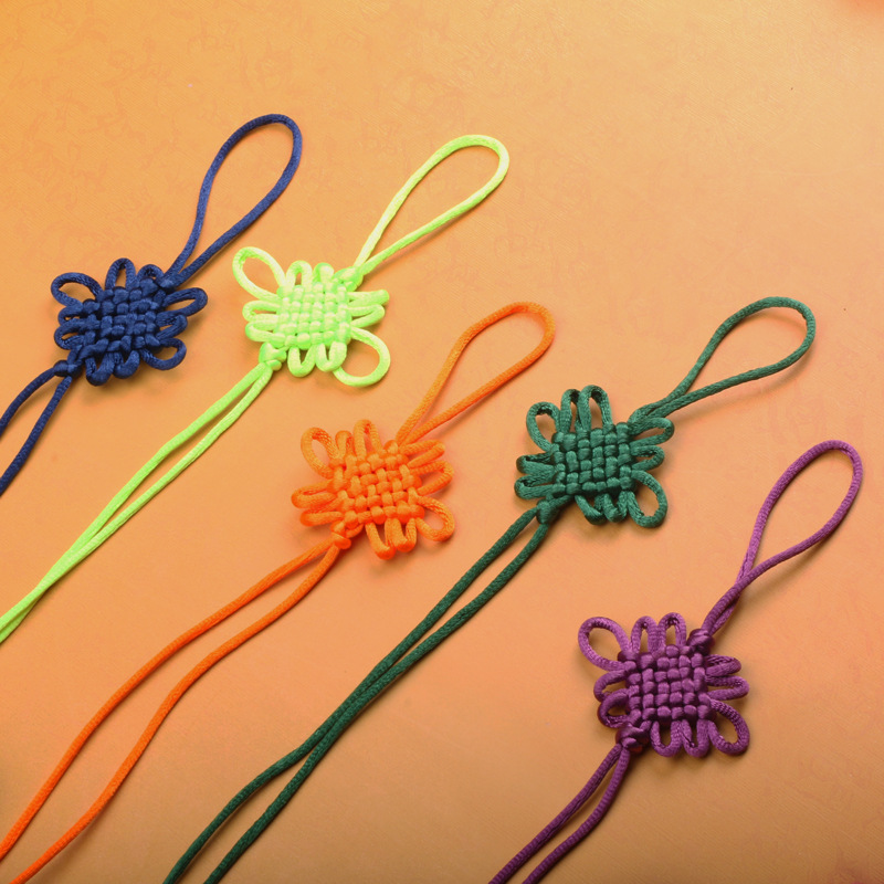 5号线手工编织中国结小六盘结家居挂件流苏配件吉祥结节庆配饰