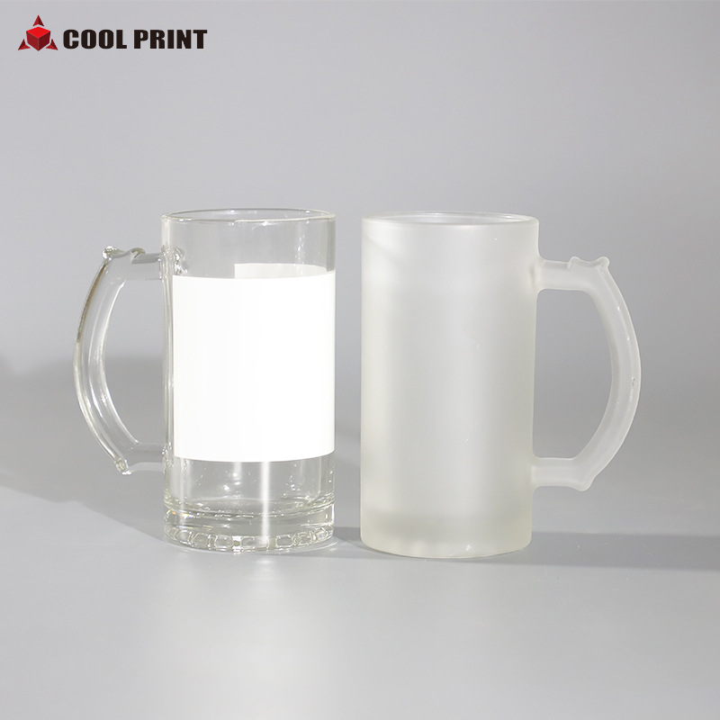 New 16oz glass draft beer mug patch patch beer mug creative sublimation beer mug can be printed with logo details Picture