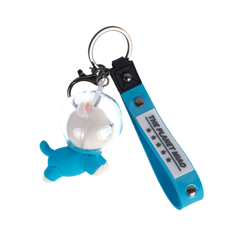 Creative Space Cat Astronaut Exquisite Cartoon Keychain Car Key Chain School Bag Hanging Ornaments Small Gift Wholesale Item Picture