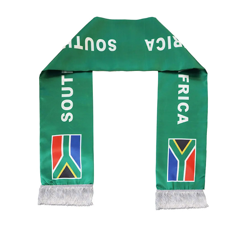 Africa Cup of Nations fan scarf, polyester double-sided fringed satin club football scarf, event cheering fan supplies Item Picture