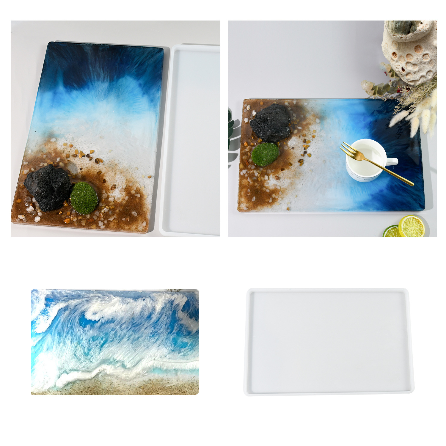 diy epoxy resin mold large rectangular display table 35*23cm 14-inch silicone mold resin drawing board span Application Scenario