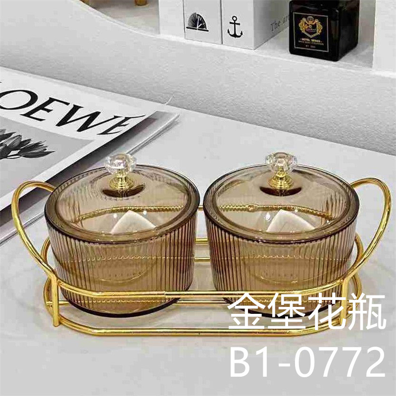 棕色圆形塑料水果盘客厅茶几家用收纳盒茶点盘点心盘零食盘干果盒金堡花瓶