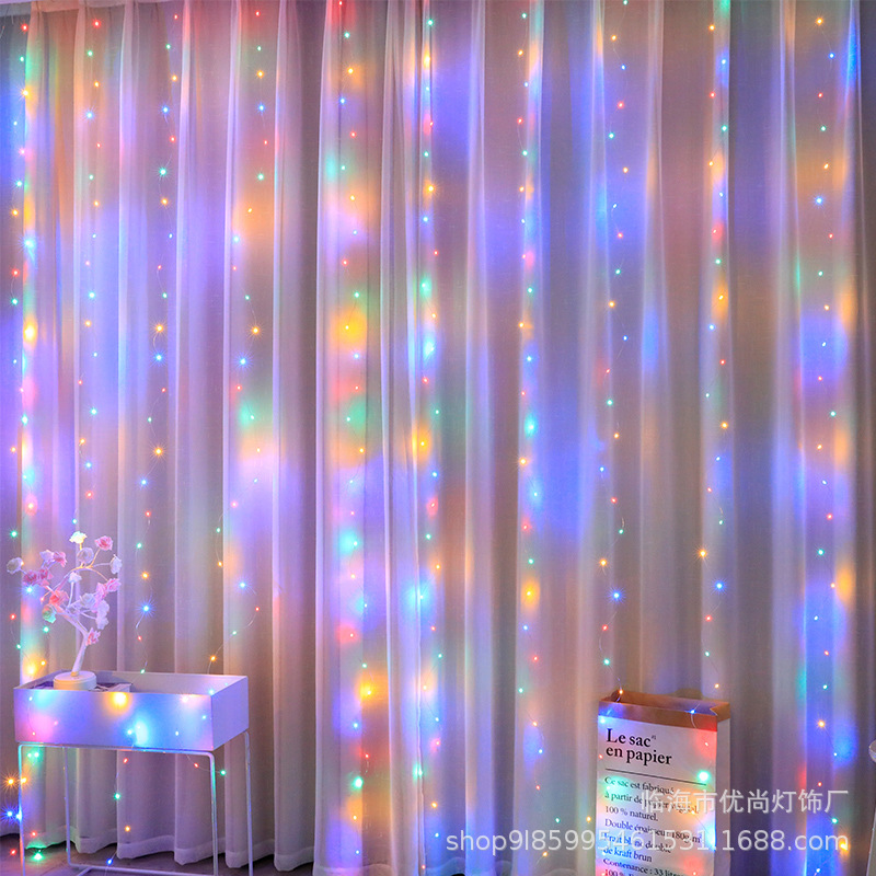 led curtain light string copper wire USB remote control Christmas lights Indoor bedroom balcony atmosphere light remote control details Picture