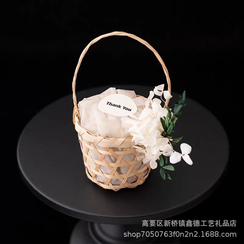 竹编篮子婚礼喜糖盒手工编织高档手提草帽篮筐食品礼品包装篮详情11