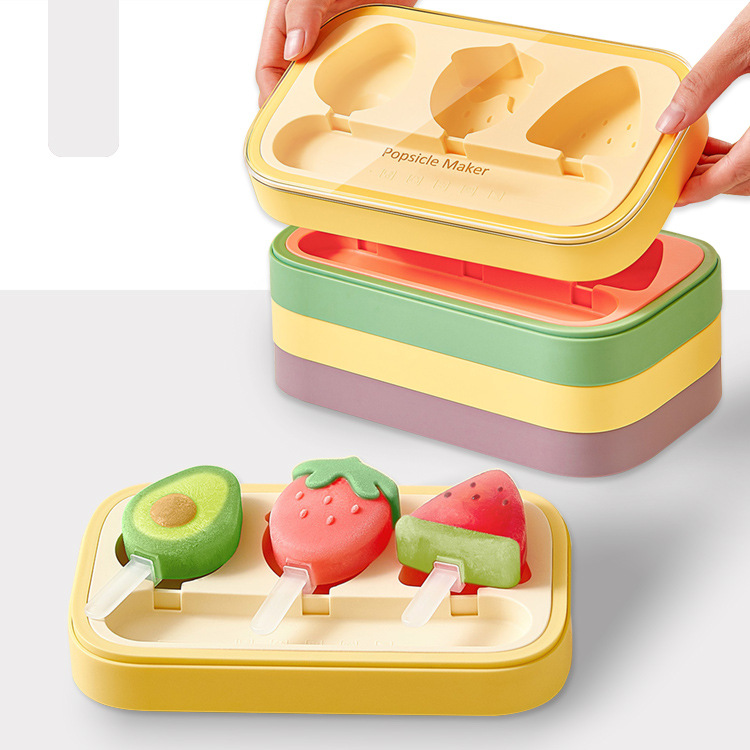 创意DIY食品级硅胶雪糕模具无色无味夏日手工自制冰淇淋冰棒模具