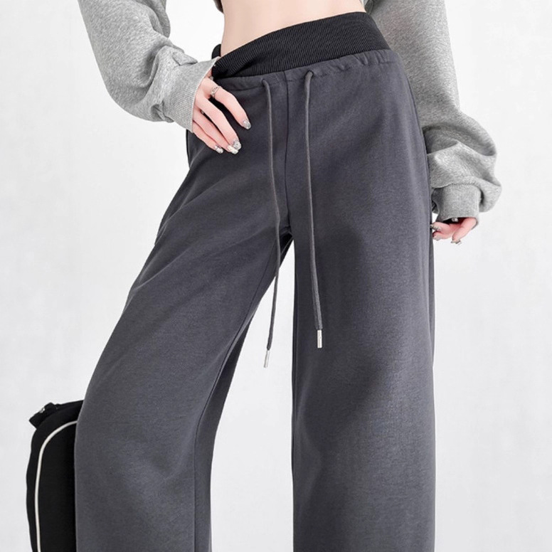 2025 New straight-leg women's casual pants, loose and versatile floor-length trousers and sweatpants, spring and autumn in stock, cross-border details Picture