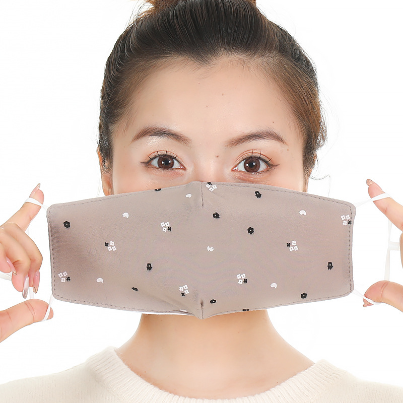 New Women's Winter Warm Three-Dimensional Folding Mask Double Thickness Fashion Embroidered Men's Mask Factory Direct Sales Item Picture