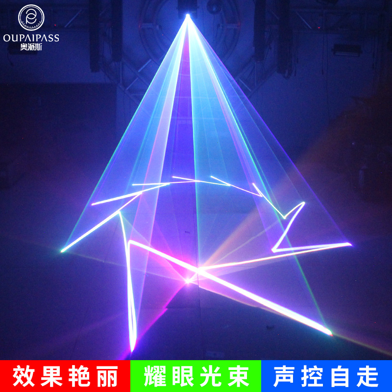 6W full-color animated laser light, private room light, ktv flash, bar light, wedding performance stage light, rotating light Application Scenario