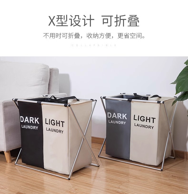 铝管脏衣篮牛津布可折叠脏衣框手提脏衣服置物收纳篮防水脏衣篓详情8