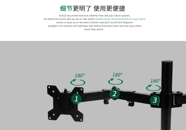 Dual-screen and multi-screen monitor stands, telescopic hanging brackets, mobile TV stands, cross-border factory direct sales pic 7