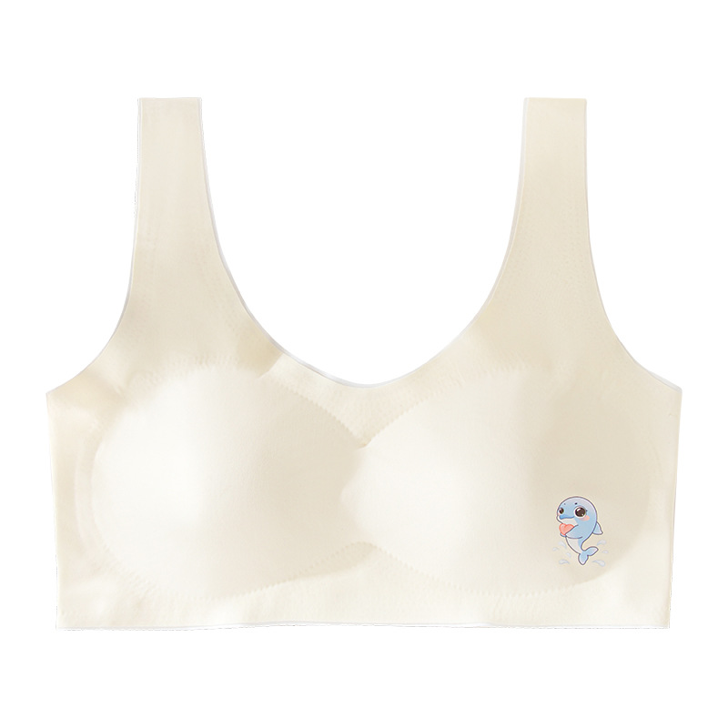 Junior High School Ice Silk Traceless Little Push-Up Sports Bra With Chest Permeation Bra Item Picture