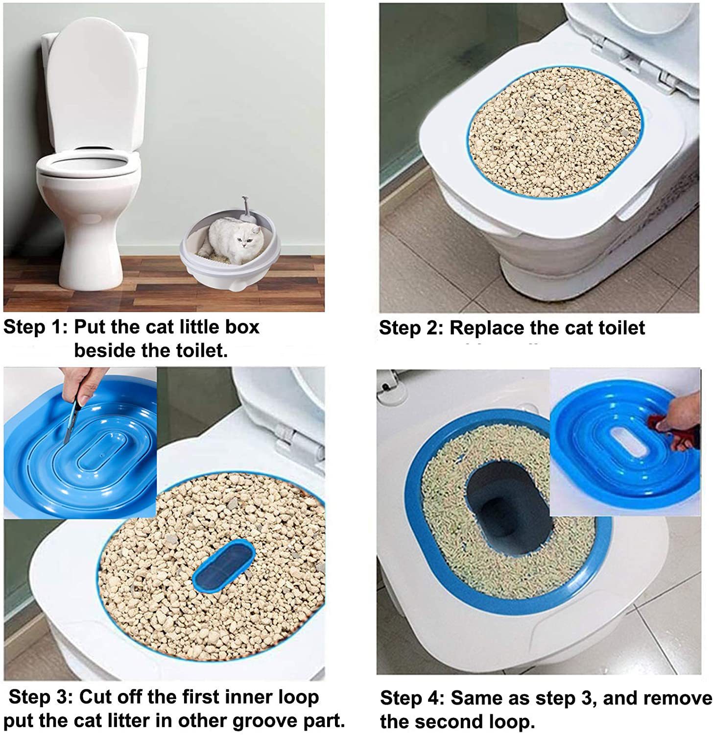 New cat toilet squat toilet seat Cat toilet Training potty trainer for cats and dogs Pet cleaning supplies Specification drawing