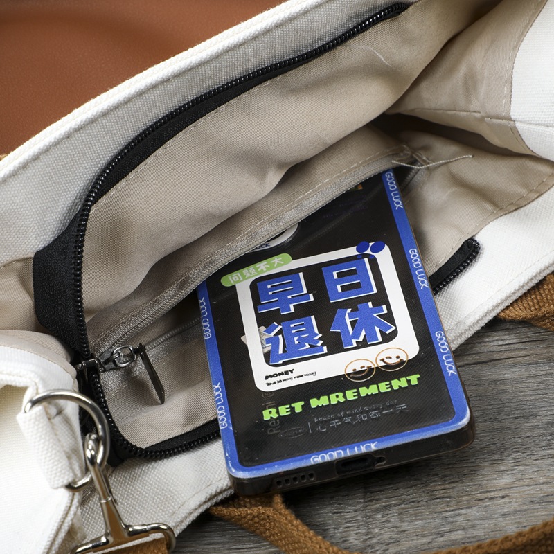 双肩帆布托特包定制手提帆布袋订制环保棉布购物袋通勤单肩包定做产品图