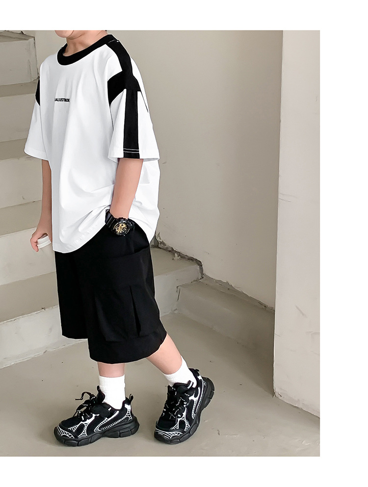 2025新款夏装男童大童圆领t恤短袖时髦儿童半袖韩版宝宝上衣男潮详情29
