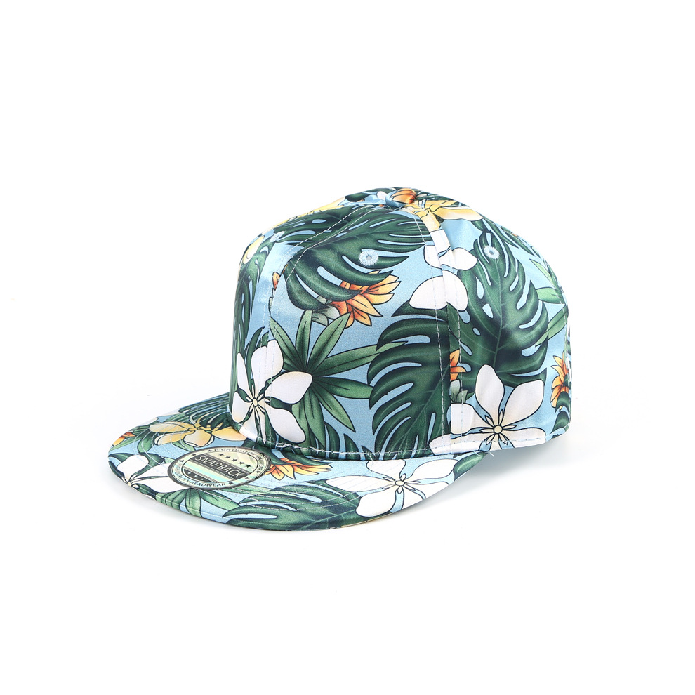 Sports Outdoor Breathable Imitation Silk Baseball Cap Printed Flower Shade Sun Hat Hip Hop Fashion Flat Tongue Hat Specification drawing