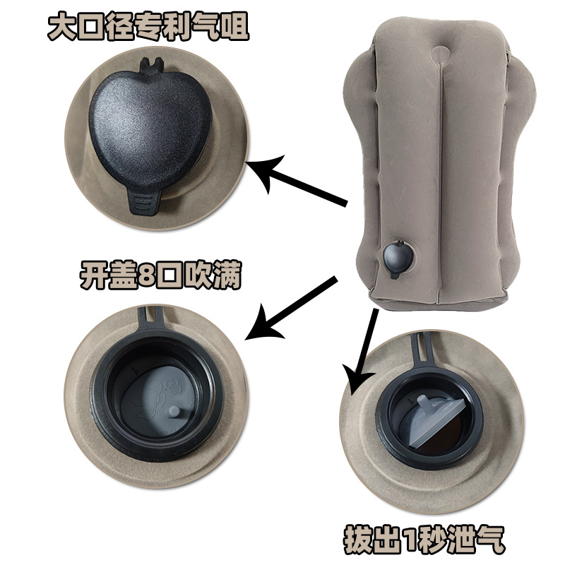 Explosion-Style Inflatable Pillow With Cloth Cover Pvc Inflatable Travel Pillow Airplane Pillow Inflatable Pillow Pillow Specification drawing