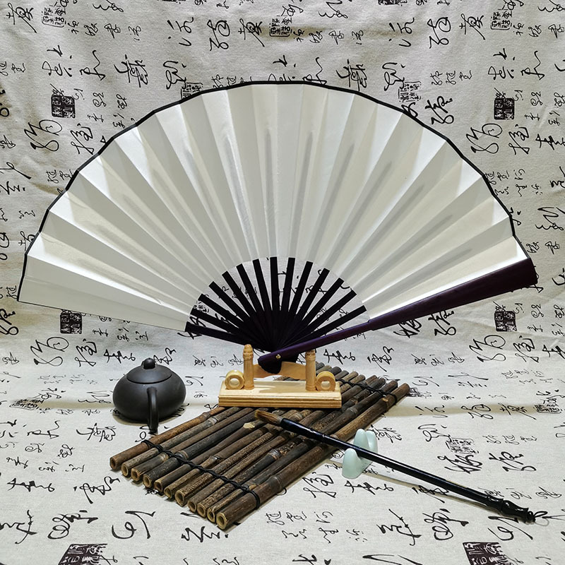 8-inch and 10-inch ancient-style folding fans, Chinese style and national trend folding fans, blank ink wash summer fans, wholesale from manufacturers Specification image