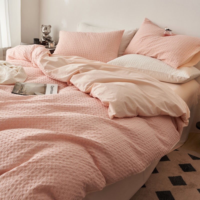 Wholesale of new Class A all-cotton waffle Japanese-style high-end pure cotton baby bedding set Pure cotton four-piece set