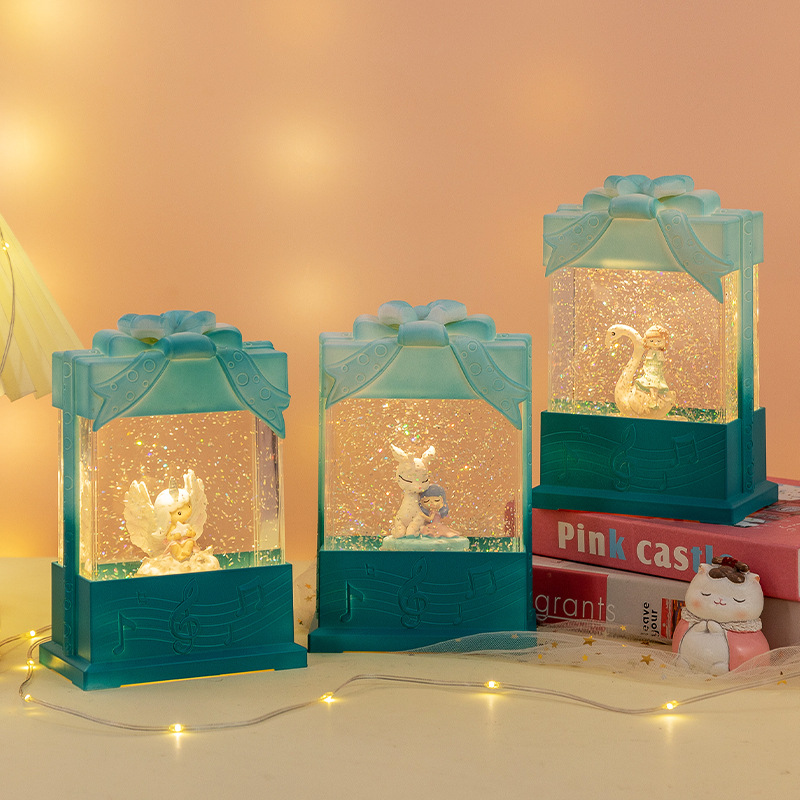 Cross-border new Valentine's Day gifts, birthday gifts, cartoon music box, crystal ball, fairy princess, wind lantern, night light Specification image