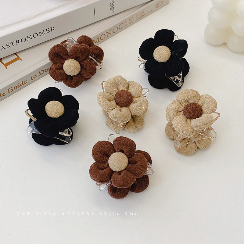 Korean Style Exquisite Bangs Clip Cute Little Flower Hair Clip Forehead Side Fashion Small Claw Clip Net Red Edge Clip Hair Accessories