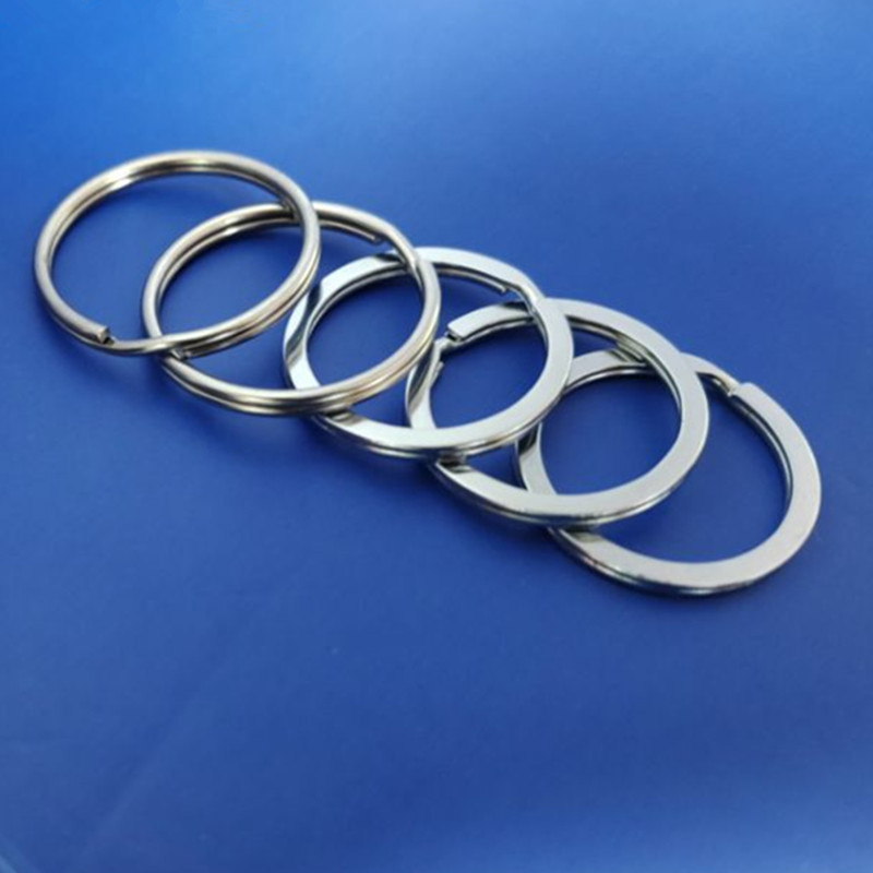 Manufacturers Wholesale Metal Flat Key Ring Double Smooth Key Ring Ring Stainless Steel Car Key Ring Accessories Specification drawing