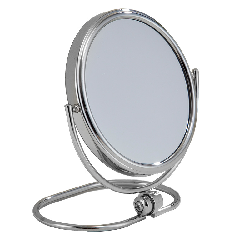 6寸圆形美容镜酒店放大单面浴室化妆镜卫生间折叠镜子桌面款