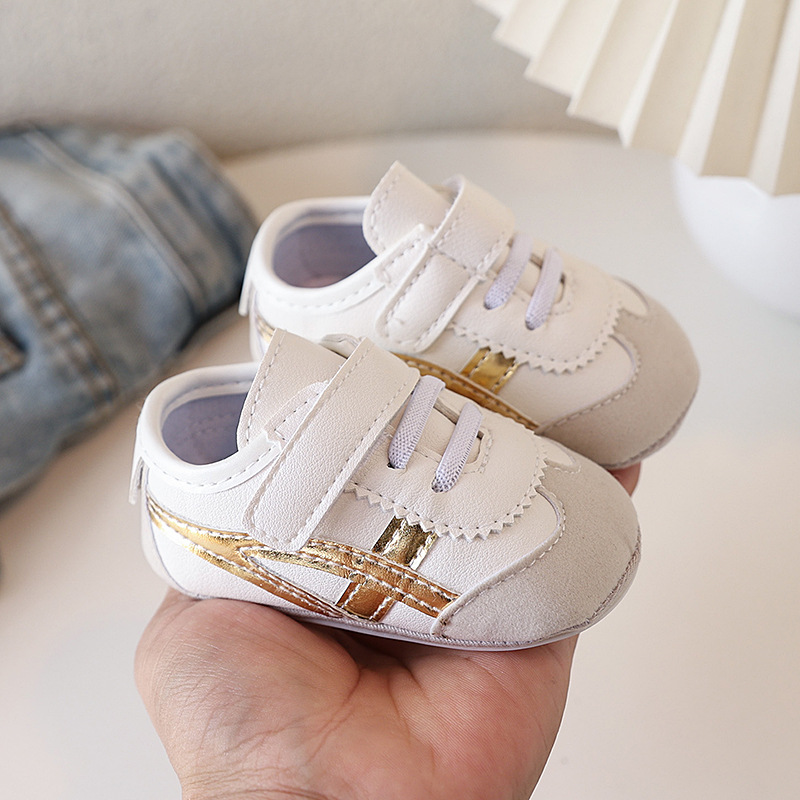 New Spring and Autumn baby sports shoes for boys and girls, color-blocking soft-soled baby shoes, soft-soled baby shoes for 0-1 year old toddlers, no single shoes that fall off Specification image