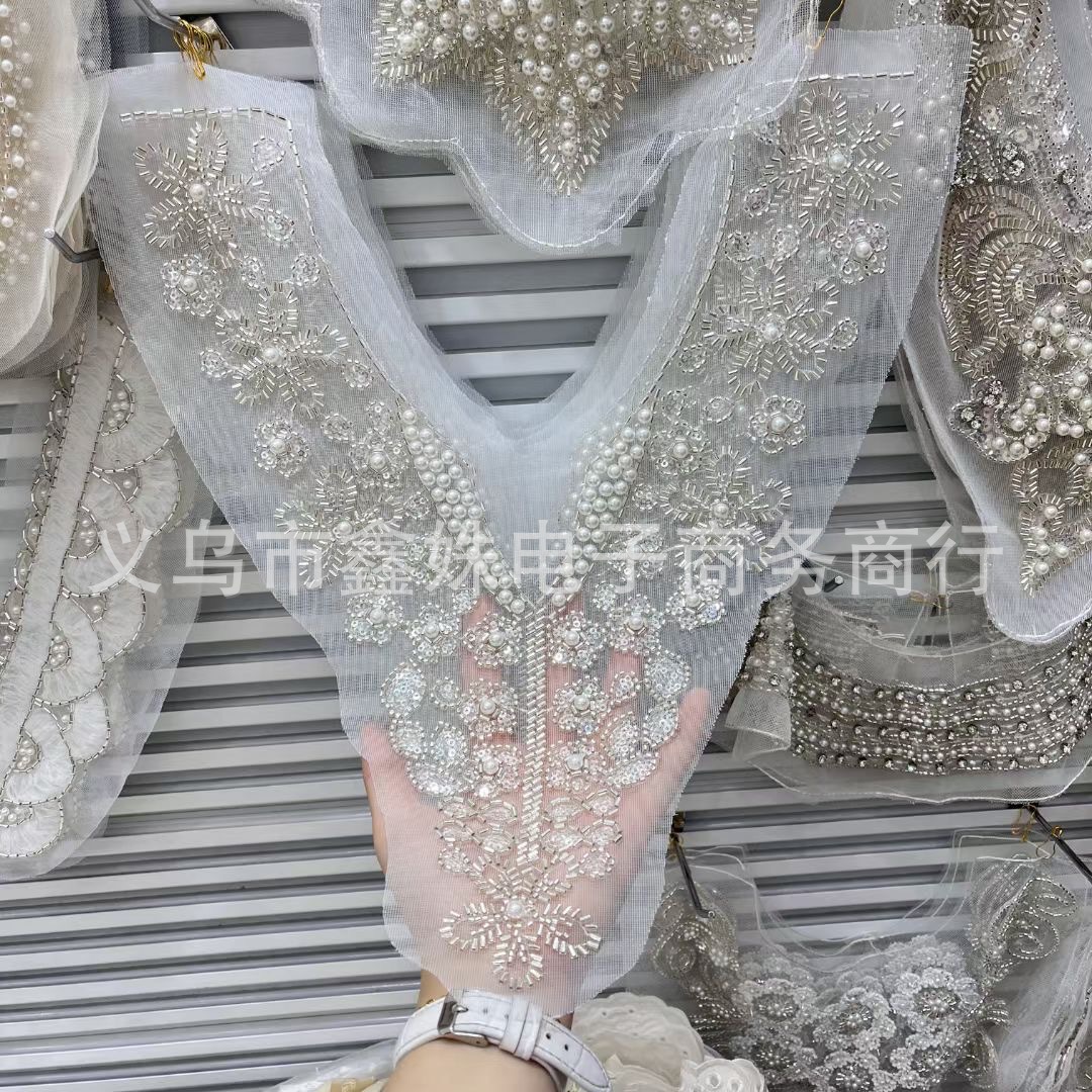 Hand-embroidered beaded collar fabric sticker decoration Application Scenario