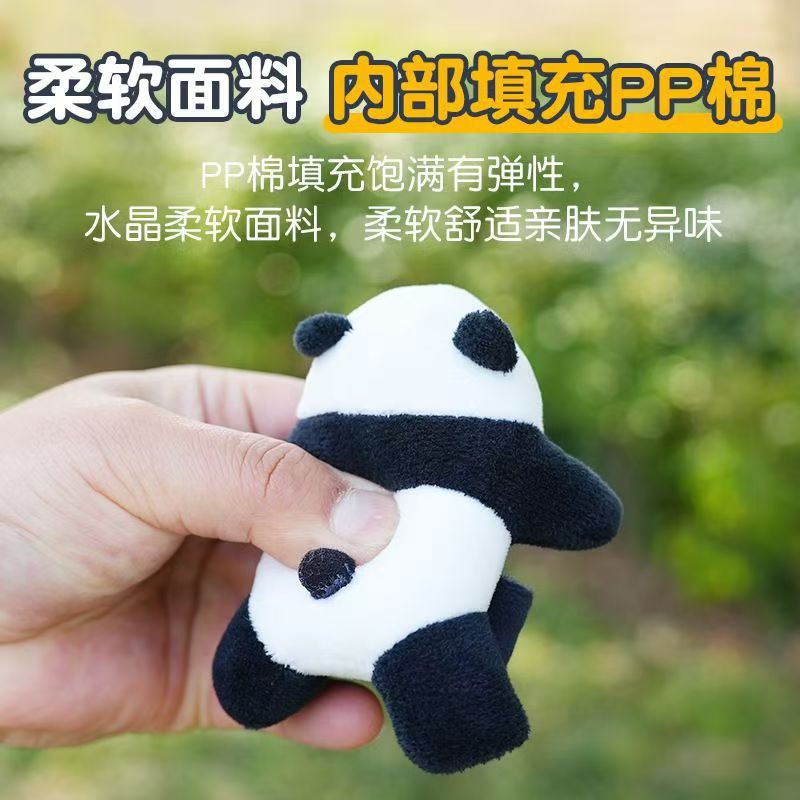 Genuine Panda Base plush wrist, panda Pop ring doll, bicycle figurine, bracelet, souvenir gift for women Specification drawing