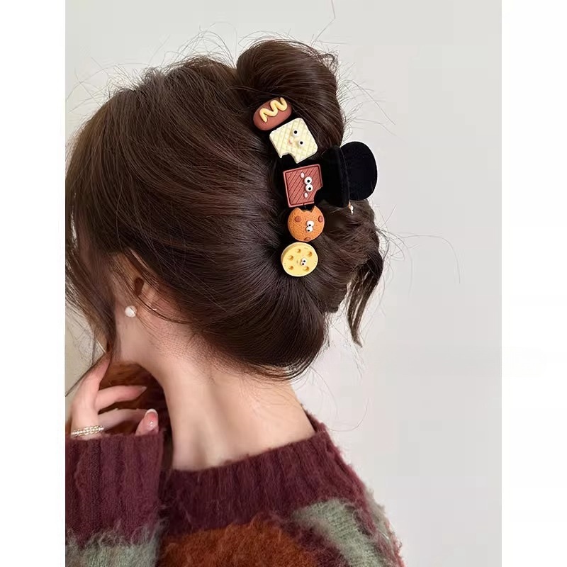 Cookie Grab Clip Women 2024 new premium hair clip back head Pan hair spring summer shark clip headpiece hair accessories
