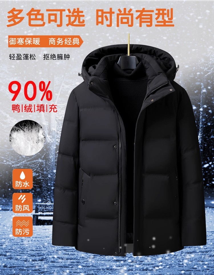 中老年羽绒服男中长款爸爸装加厚冬款父亲爷爷装大码短款保暖外套详情1