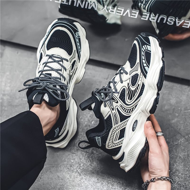 New men's shoes for Spring 2025: Breathable mesh shoes, men's trendy and versatile thick-soled sports and casual dad shoes details Picture